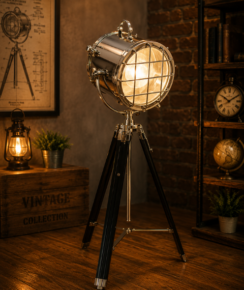 Industrial Cinema Tripod Floor Lamp